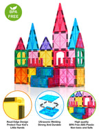 Jasonwell Magnetic Tiles Building Blocks Set for Boys Girls Preschool Educational Magnet Construction Kit Stacking STEM Toys Christmas Birthday Gifts for Kids Toddlers 3 4 5 6 7 8 9 10 + Year Old