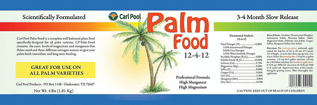 Carl Pool Palm Food 12-4-12 4 Lbs