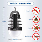 vertmuro Portable Bug Zapper Outdoor Indoor, Electric Mosquito Fly Killer Lamp with Three Lighting Mode, USB Rechargeable Light Bulb Zapper for Camping, Home, Patio (1 Pack)