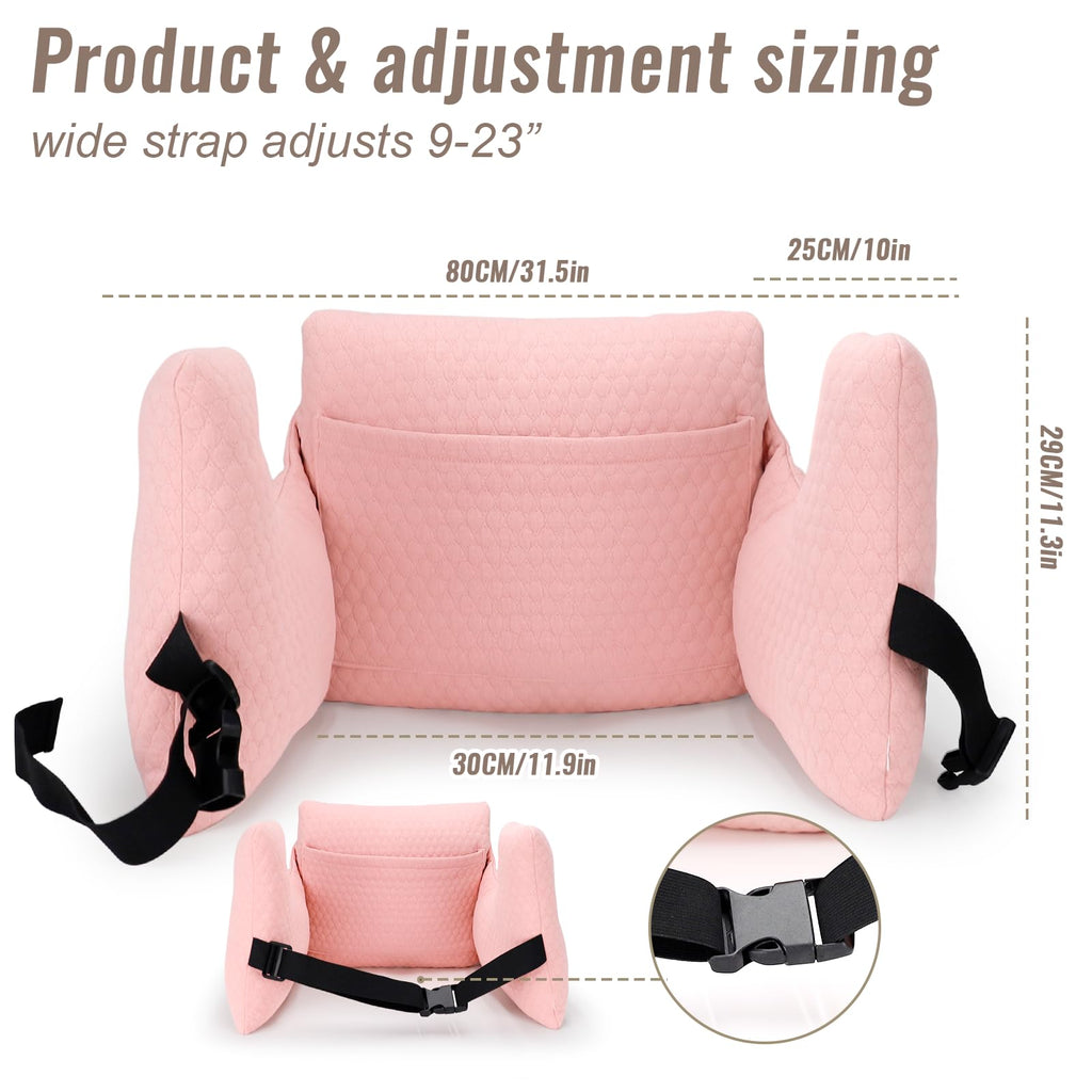 RoamReady Hysterectomy Recovery Pillow, Post-Surgery Cushion for Abdomen C-Section Tummy Tuck Lumpectomy Myomectomy Patients Must Haves Abdominal Pillow with Pocket (Lght Pink)