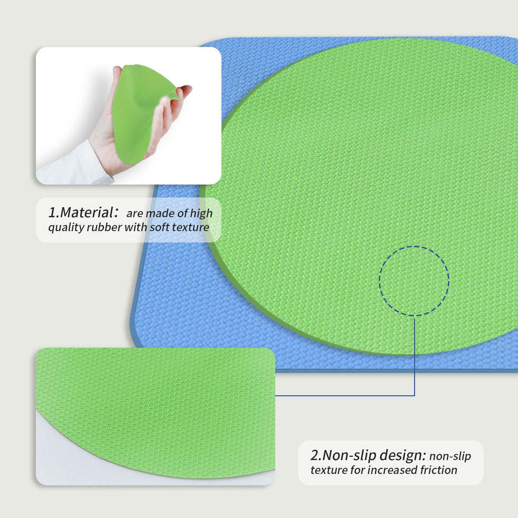 4PCS Jar Gripper Pads, Multifunctional Rubber Jar Opener, Heat Insulation Pad Kitchen Coasters for Elderly Senior Suffering from Weak Hands Arthritis (Light Blue, Green)