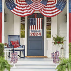2024 Donald Trump House Flags for Outside 28x40 Double Sided Burlap, Retro style American President Election Yard Lawn Outdoor Decoration Banner Sign Flag DF551-28