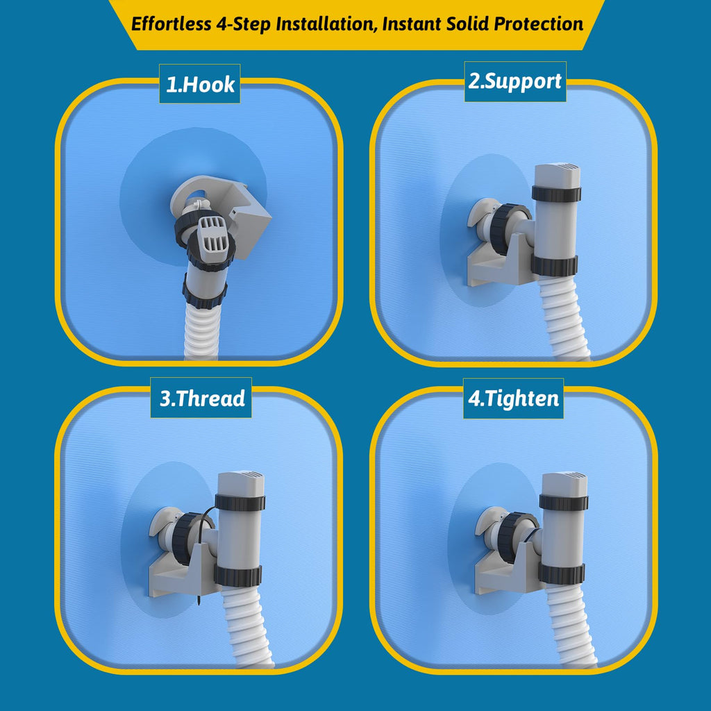 Nsxc 2Pcs Swimming Pool Pipe Holders, Above Ground Plunger Valves Bracket, Pool Accessories, Designed to Fit On Bestway, Intex, Hecht, and Other Major Pool Brands