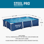 Bestway Steel Pro 9' 10" x 6' 7" x 26" Rectangular Above Ground Pool Set with 827 Gallon Capacity, DuraPlus Liner, and Flowclear 330 GPH Filter Pump