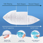 Cooling Bed Pillows for Sleeping 2 Pack Shredded Memory Foam Pillows Adjustable Cool Pillow for Side Back Stomach Sleepers Luxury Gel Pillows King Size Set of 2 with Washable Removable Cover