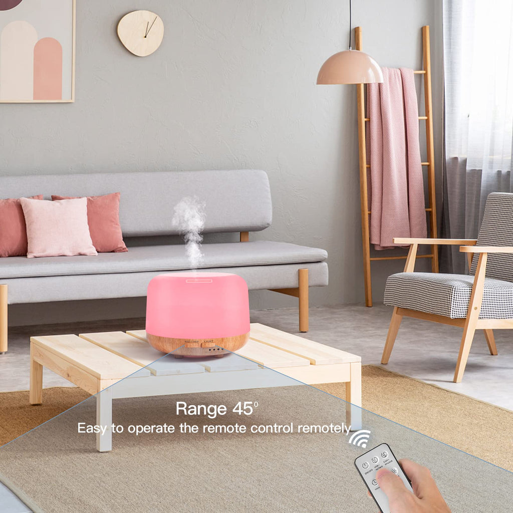 SPLITSKY Aromatherapy Essential Oil Home Diffuser with Remote Control, 300ML Large Room Cool Mist Air Humidifier, 8 Hours Quiet Operation, Timer, 7 Colors LED Night Night，Suitable Home,Yoga.