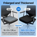 Gel Seat Cushion, Cooling (Super Large & Thick), Breathable Honeycomb Design Absorbs Pressure Points, Gel Cushion for Office Chair, Home Car seat Cushion for Wheelchair