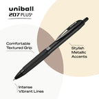 207 Plus+ Retractable Gel Pens, Medium Point (0.7mm), Black, 4 Pack