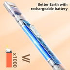 REIDEA Electric Lighter R1 Flat Candle Lighter, Windproof Flameless USB Rechargeable Arc Lighter with Safe Button and Power Indicator for Candle, BBQ and Fireworks, Rose Gold