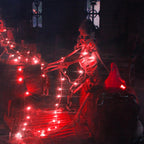 Twinkle Star 300 LED Window Fairy Curtain String Lights, 8 Modes Fairy Lights for Halloween Christmas Bedroom Wedding Party Home Garden Outdoor Indoor Wall Decorations, Red