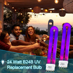 2 Pcs B24b Stinger Bug Zapper Replacement Bulbs 24w Black Flag Bug Zapper Bulb UV Light Ultraviolet Mosquito Killer Lamp Insect Trap Replacement UV Bulb for Stinger Bk300, Bk310, Bk500