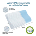Neck Pillow Memory Foam Contour Pillow for Pain Relief Cervical Pillow for Sleeping, Orthopedic Pillow for Neck and Shoulder Pain, Ergonomic Pillow for Side Back Stomach Sleeper-Soft
