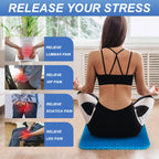 LYUANEC Gel Seat Cushion for Long Sitting, (18.5 Inch Extra Large Cushion) Soft＆Breathable Gel Cushions for Pressure Relief, Wheelchair Seat Cushions, Honeycomb Seat Cushions, Office Chair Cushions