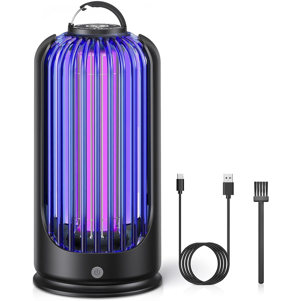 Bug Zapper Outdoor Indoor Solar 4200V Mosquito Zapper with Reading Lamp & 3600V Rechargeable Mosquito Zapper for Indoor Outdoor Patio