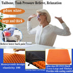 Plus Size Gel Seat Cushion for Long Sitting, Extra Large and Thick Gel Seat Cushion for Pressure Relief for Back, Sciatica, Hip, Tailbone Pain, Used for The Office, Cars, Wheelchairs (Orange)