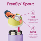 Owala FreeSip Insulated Stainless Steel Water Bottle with Straw for Sports, Travel, and School BPA-Free Sports Water Bottle, 32 oz, Shy Marshmallow