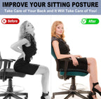 Gel Seat Cushion for Long Sitting Pressure Relief (Super Large & Thick) - Non-Slip Gel Chair Cushion for Back,Sciatica,Tailbone Pain Relief - Seat Cushion for Office Desk Chair,Car Seat,Wheelchair