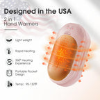 AI Hand Warmers Rechargeable 2 Pack, 6000mAh Electric Hand Warmers, AI Smart Chips 20Hrs Long Safe Heat, Portable Pocket Heater, Gifts for Christmas, Outdoor, Golf, Hunting, Camping Accessories-Pink