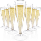 JOLLY CHEF 100 Pack Plastic Champagne Flutes Disposable 4.5 oz Clear Plastic Champagne Glasses Suitable for Wedding, Thanksgiving Day, Christmas