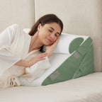 Ruqmuis 3PCS Wedge Pillow Set for After Surgery, Wedge Pillow Headboard, Adjustable 9&12 Inch Bed Pillow Wedge for Sleeping, Acid Reflux, Orthopedic Pillow Wedge for Back Pain Relief, Gerd, Green