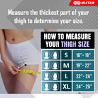 BLITZU Thigh Compression Sleeves (Pair) Quad, Groin and Hamstring Support. Upper Leg Sleeves for Men and Women. Thigh Braces for Thigh Pain. Upper Thigh Wrap for Pulled Muscle Relief WHITE, M
