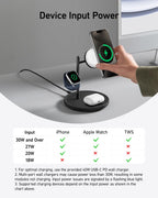 Anker MagSafe-Compatible iPhone 16 Wireless Charging Stand, MagGo 3 in 1 Wireless Charging Station, Qi2 Certified 15W Wireless Charger, Desk Accessory, for iPhone 16/15/14/13/12, Apple Watch, AirPods