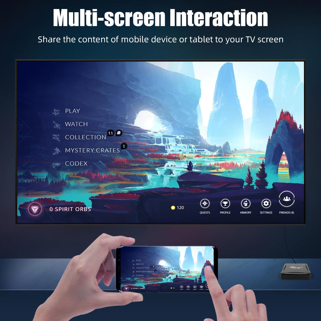Android 13.0 TV Box 4GB RAM 32GB ROM TV Box RK3528 Quad-Core 64bit Cortex-A53 with Dual Wi-Fi 2.4G/5.0G, BT 5.0/ 3D Ultra HD 8K/ H.265/ 100M LAN/USB 3.0 Smart TV Box