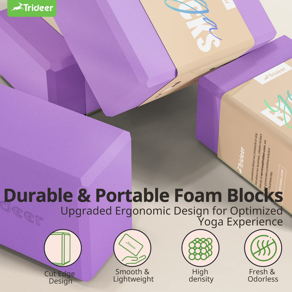 Trideer Yoga Blocks 2 Pack Purple