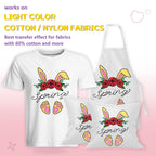 HTVRONT Heat Transfer Paper for Light T Shirts -100 Sheets 8.5x11" Iron on Transfer Paper for Inkjet Printer, Stretchable & Durable Printable Heat Transfer Vinyl, Easy to Use