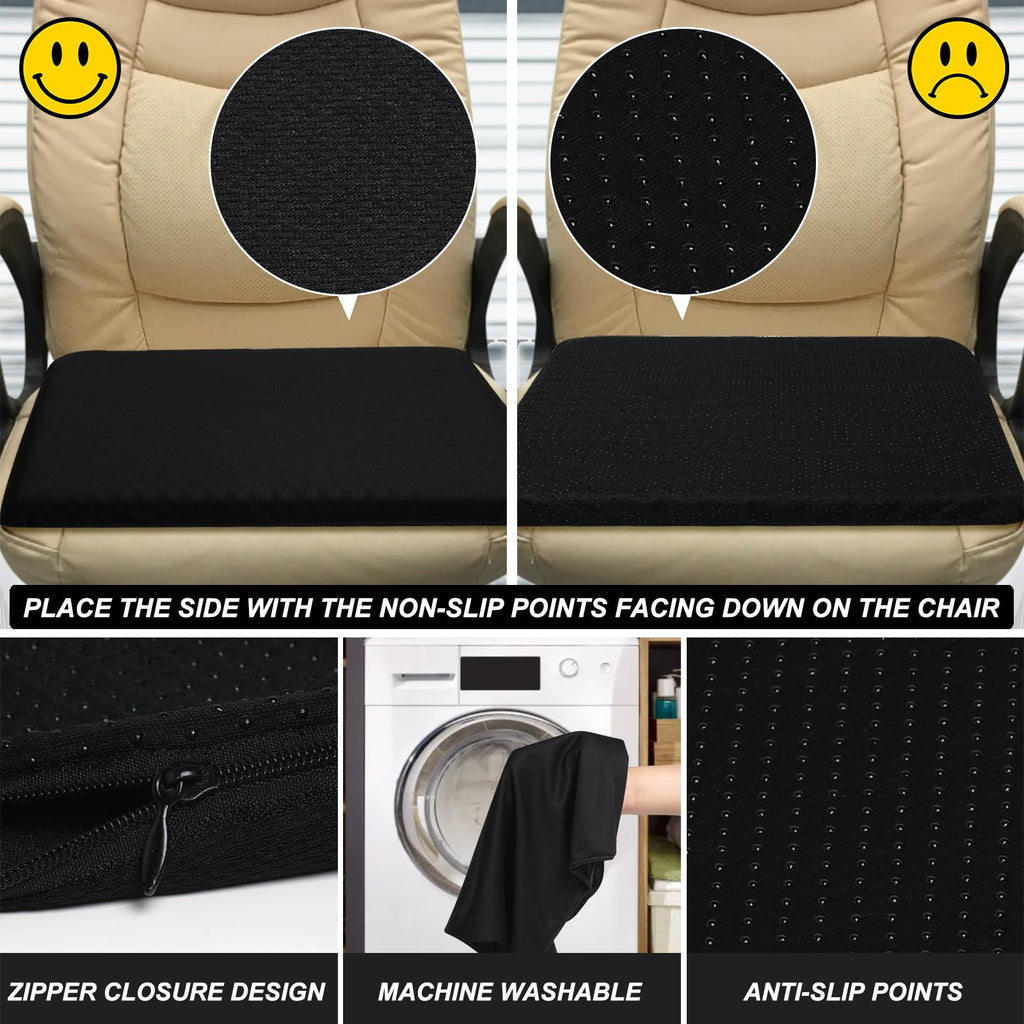 LYUANEC Gel Seat Cushion for Long Sitting, (2.4 Inch Extra Thick Cushion) Soft＆Breathable Gel Cushions for Pressure Relief, Wheelchair Seat Cushions, Gel Pad for Chair, Office Chair Cushion