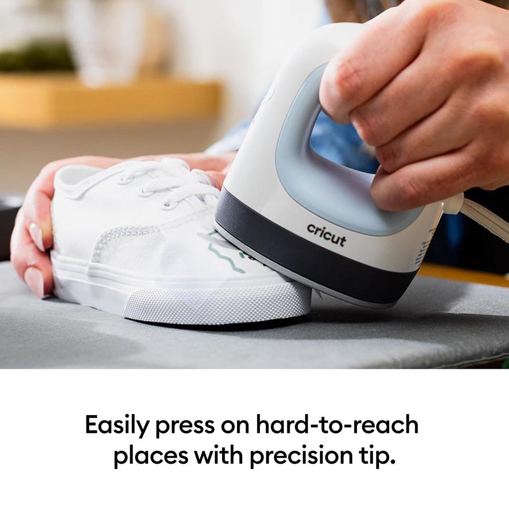 Cricut EasyPress Mini Heat Press - for Pressing Small Objects Like Shoes, Stuffed Animals, Hats & More - 3 Heat Settings & Precision Tip - Ceramic-Coated Heat Plate - Compact & Lightweight - Zen Blue