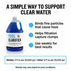 Pool Clarifier & Water Clarifier Liquid – 1 Gallon (128 fl oz) – Clears Cloudy Pool Water, Improves Filtration Capture, Chlorine & Saltwater Compatible Pool Chemicals for Above Ground & Inground Pools