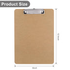 Wood Clipboards Set of 2, Letter Size Hardboard Clip Board 8.5x11 for Classroom, Students, Kid, A4 Standard Size 9" x 12.5" with Low Profile Clip, Office & School Supply