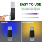 Carmelie Fly Trap Indoor, Fruit Fly Trap for Indoors, Plug-in Flying Insect Traps Catcher with Dimmable UVA Attract Night Light Mode, for House Flies Bugs Mosquito Pest, Black(2 Device+10 Glue Cards)