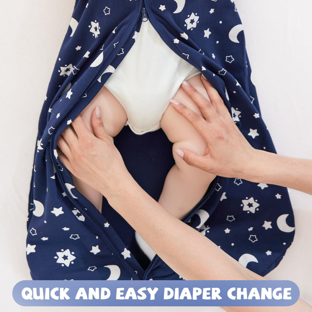 Yoofoss Baby Sleep Sack 6-12 Months Baby Wearable Blanket 100% Organic Cotton 2-Way Zipper TOG 0.5 Toddler Sleeping Sack 3 Pack, Lightweight Sleep Sacks for Babies
