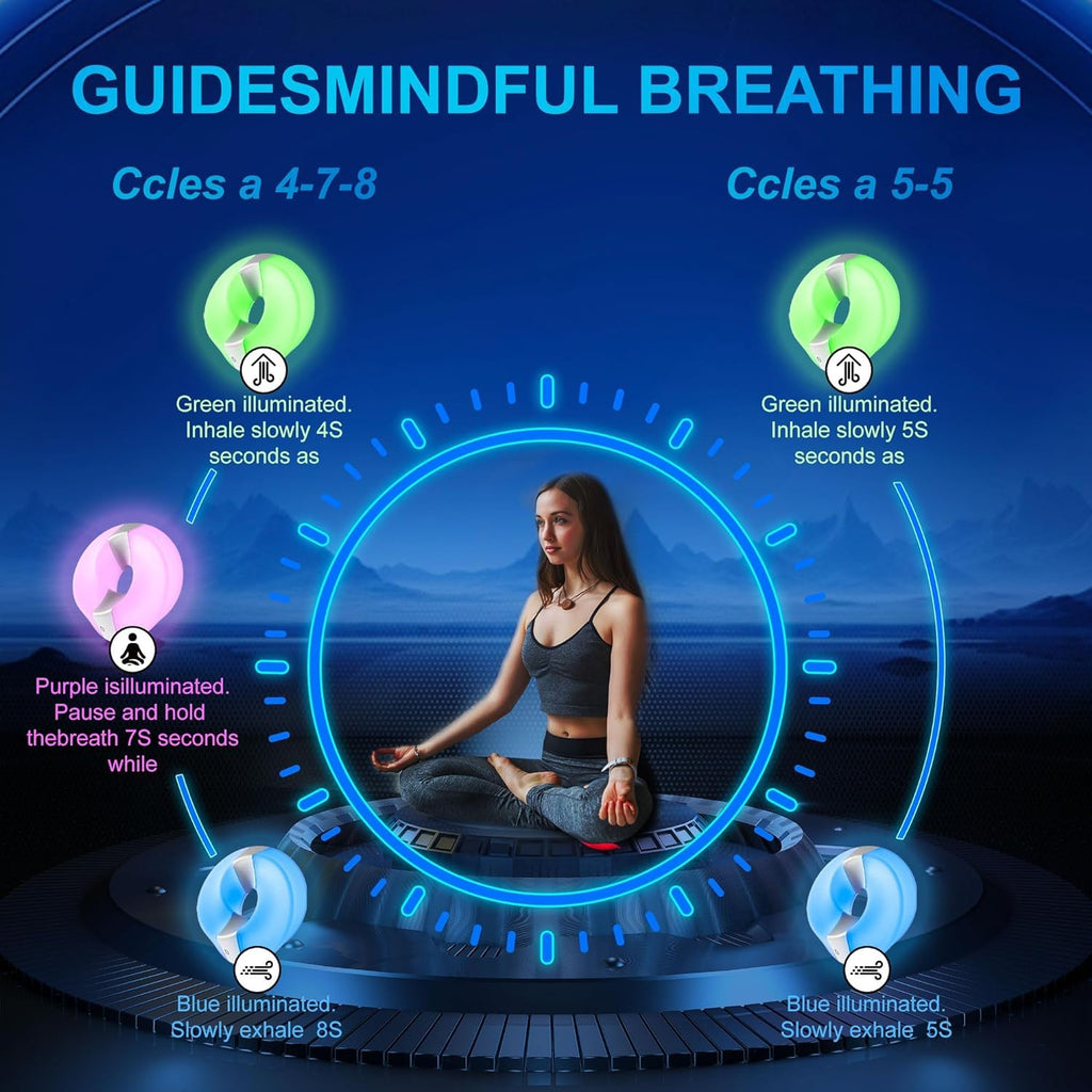 Mindfulness Gifts, 4-7-8Guided Visual Meditation Tool, Stress Relief Sleep Gifts for Adults & Kids, Self Care Gift for Women, Relaxation Gifts,Stress Relief Gifts for Women Breathing Light for ADHD