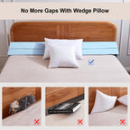 EUHAMS Queen Size Bed Wedge Pillow - Bed Gap Filler Mattress Wedge Headboard Pillow Close The Gap 0-7" Between Your Headboard and Mattress or Wall for Sleeping Backrest Pillow（Blue 60"x10"x6" ）