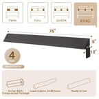 Bedluxe King Wedge Pillow Headboard (76"x10"x6"), Bed Wedge Pillow for Headboard, Foam Headboard Pillow, Bed Gap Filler King - Fill The Gap (0-7"), Mattress Gap Filler (Air-Layer Black, 76"x10"x6")
