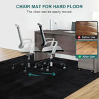 QQpony Office Chair Mat, 75" x 60" Large Chair Mat for Hard Floors, Flannel Fabric Area Rug for Hard Surface, Floor Protector Under Desk Mat for Home Office (Black)