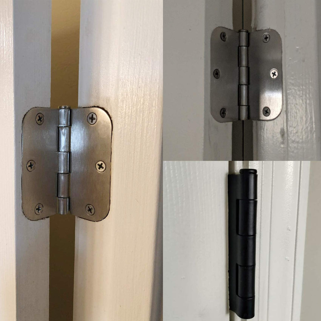 TDCHINGES 30 Pack Rounded Matte Black Door Hinges 3.5 Inch 5/8" Radius Interior 3 1/2 Inch Door Hinges Flat Iron Bifold Easy Installation Door Hinges for Doors 3 ½" Hardware Controls