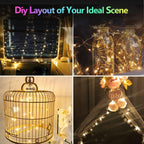 2 Pack Each 66Ft 200LED Battery Operated Fairy Lights with Remote, Waterproof Battery Christmas Twinkle Lights with Timer, String Lights for Bedroom Christmas Decorations (Warm White)