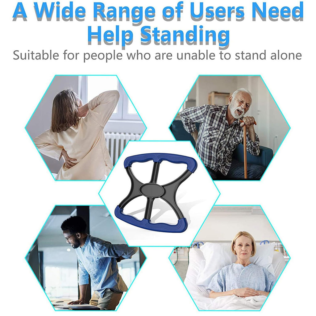 Lift Assists Standing Aid-Handicap Bar with No-Slip Grip Handles, Portable Lift Aid for Handicapped, Blue with Rubber Grip Handicap Bar Lift Aid to Transfer Elderly Senior Bariatric