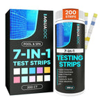 AquaDoc 7-in-1 Spa & Hot Tub Test Strips - 200 Pool Test Strips for pH, Chlorine, Hardness, Bromine, Cyanuric Acid, Alkalinity