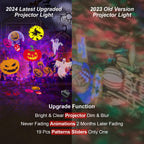 FLITI Brighter Halloween Decorations Projector Lights and Christmas Projector Outdoor 2024 Upgrade, 19 HD Effects (3D Ocean Wave & Patterns), 11 Holiday Projector Home Party Light Show