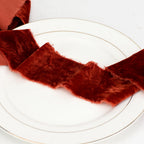 HUIHUANG Rust Red Velvet Ribbon 2 inch Handmade Fringe Ribbon Frayed Silk Velvet Ribbon for Flower Bouquet, Gift Wrapping, Invitations, Holiday Christmas Decor, Wedding Bridal Shower Decor-3 Yards