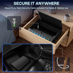 Gun Safe for Handgun, Biometric Handgun Safe with Stealth Mode Quick Access with LED Light, 3-Way Unlock Fingerprint Digital PIN Key Pistol Safe, Handgun Safe Lock Box with Carbon Steel Cable for Car