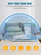 Vacuum Storage Bags with Electric Air Pump, New Air Valve 15 Pack (3 Jumbo, 3 Large, 3 Medium, 3 Small, 3 Roll Up Bags) Space Saver Bag, Vacuum Sealer Bags for Clothes, Pillows, Comforters, Travel