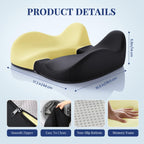 Benazcap Large Wheelchair Cushions Seat Cushions, Coccyx Cushion for Tailbone Pain Relief, Office Chair Cushions/Car Seat Cushion for Pressure Relief Sciatica Pain Relief for Long Sitting-Black