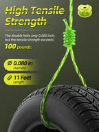 YWTESCH String Trimmer Refill for Ryobi One Plus+ AC80RL3,11 FT/0.080-Inch Weed Eater String Compatible with Ryobi Weed Wacker 18v, 24v, and 40v Trimmers (12 Trimmer Line & 3 Trimmer Cap)