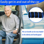 KOUNATSURI Car Handle Assist for Elderly Car Door Handle - Portable Handle for Car for Elderly & Seniors & Handicap - Multifunction Car Armrest Portable Handle（2Pack Blue Car Handles and Strap）